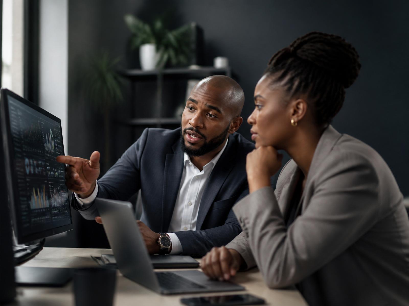Technology consultation between two business professionals